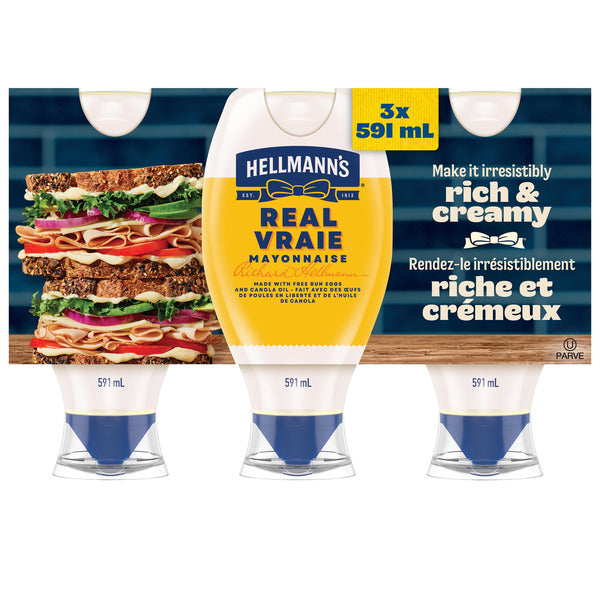 Hellmann's Real Mayonnaise 3x591ml
