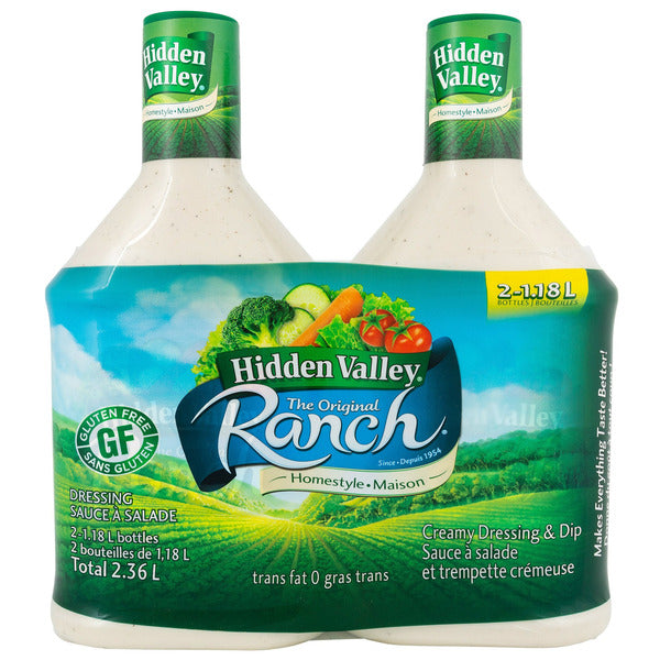 Hidden Valley Ranch Dressing 2x1.18L