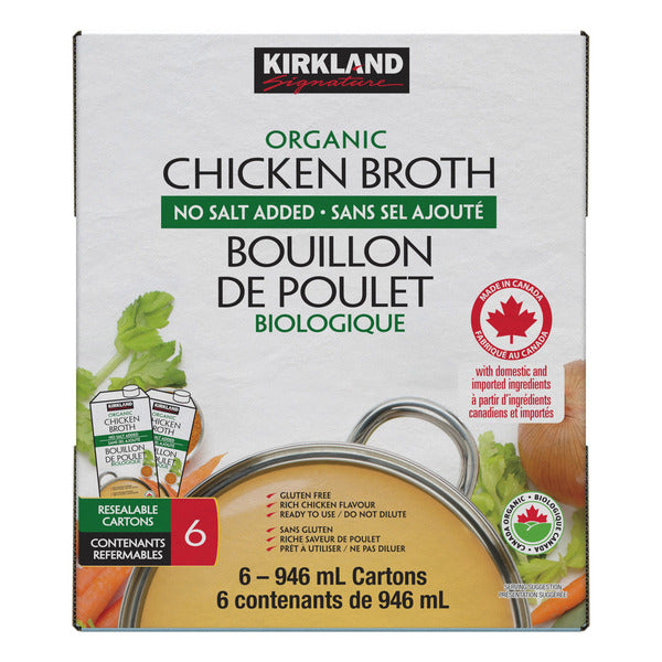 Kirkland Organic Chicken Broth 6x946ml