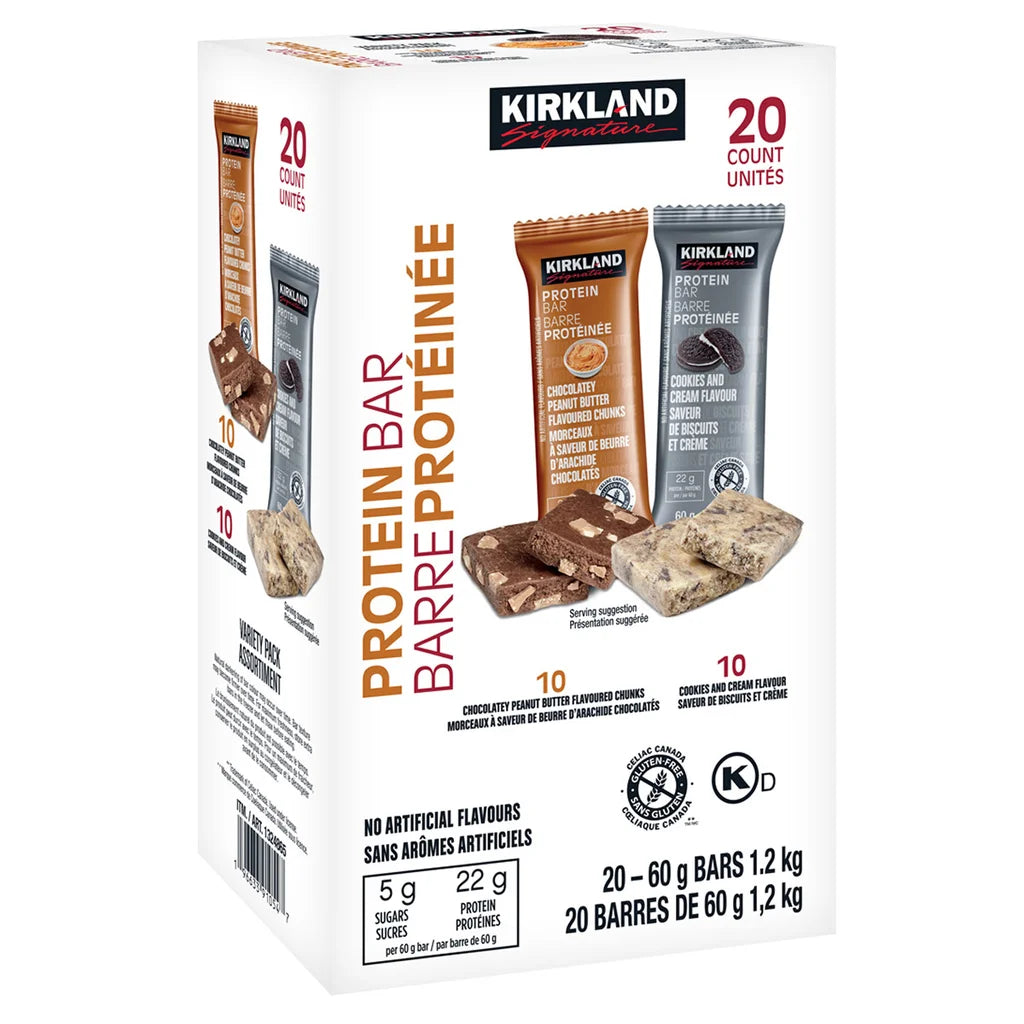 Kirkland Signature Protein Bar Peanut Butter & Cookies and Cream 20x60g