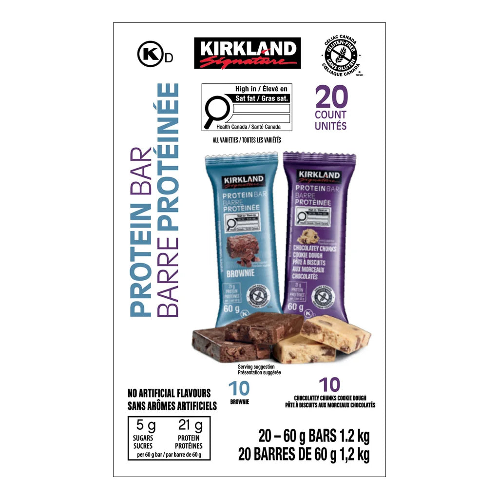 Kirkland Signature Protein Bar Brownie & Cookie Dough 20x60g
