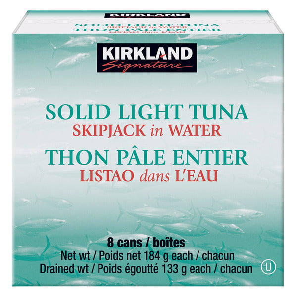 Kirkland Signature Solid Light Tuna In Water 8x184g