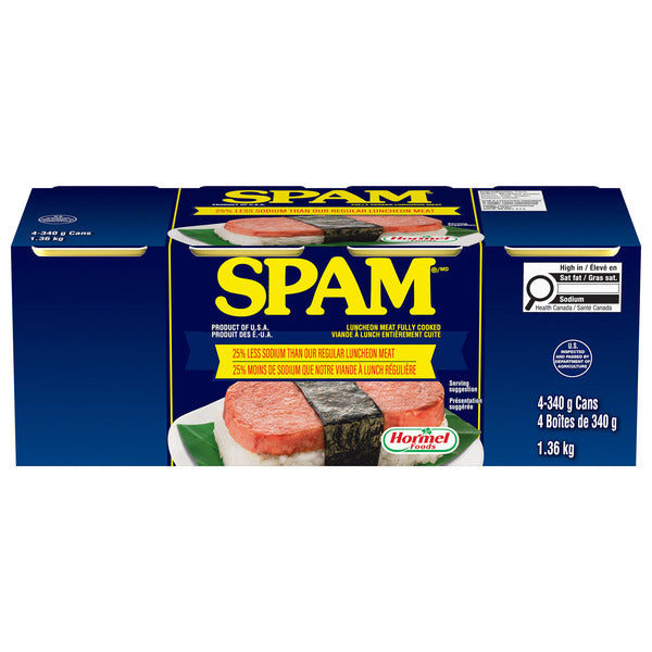 SPAM Luncheon Meat Less Sodium 4x340g