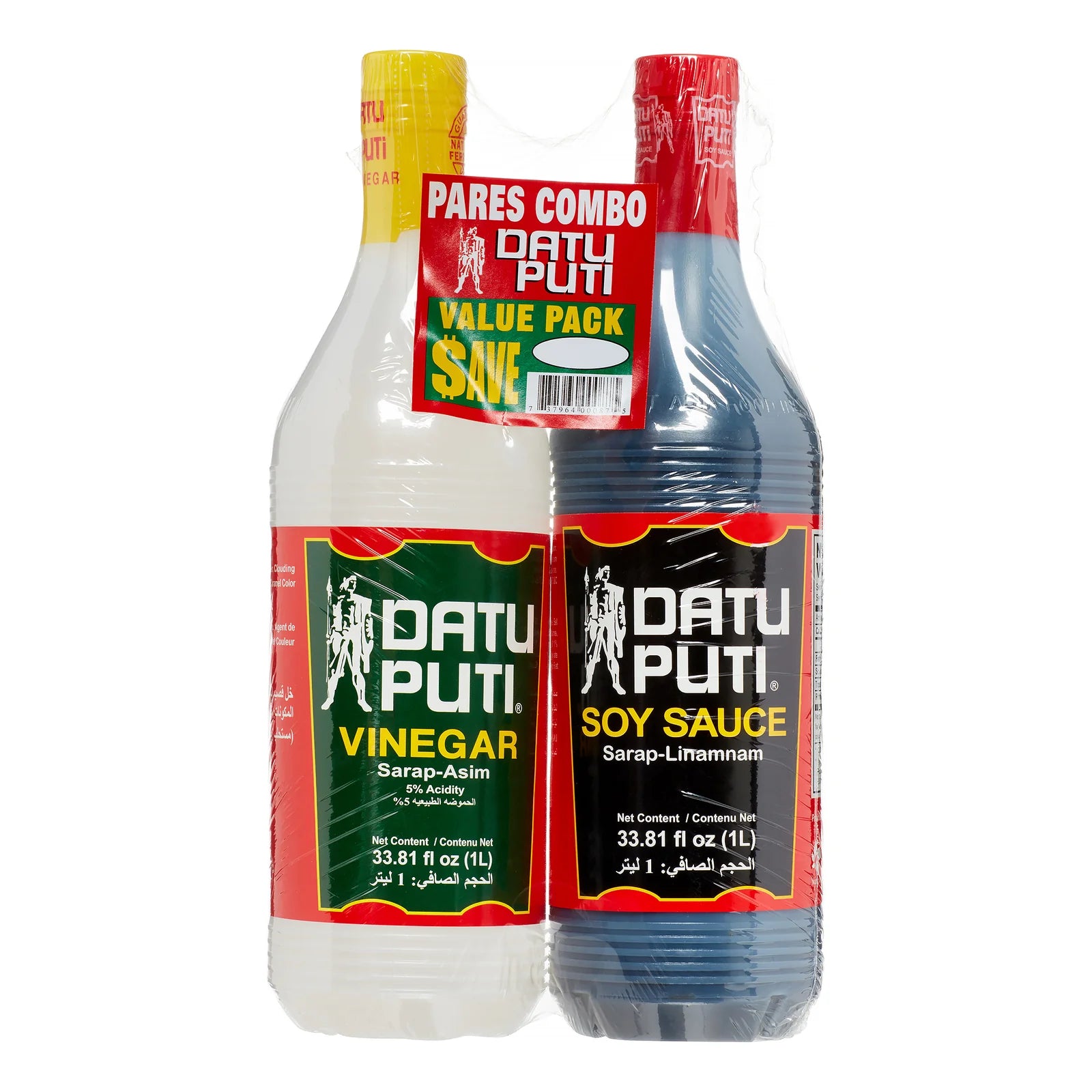 Datu Puti Soy Sauce and Vinegar Value Pack 2x1L